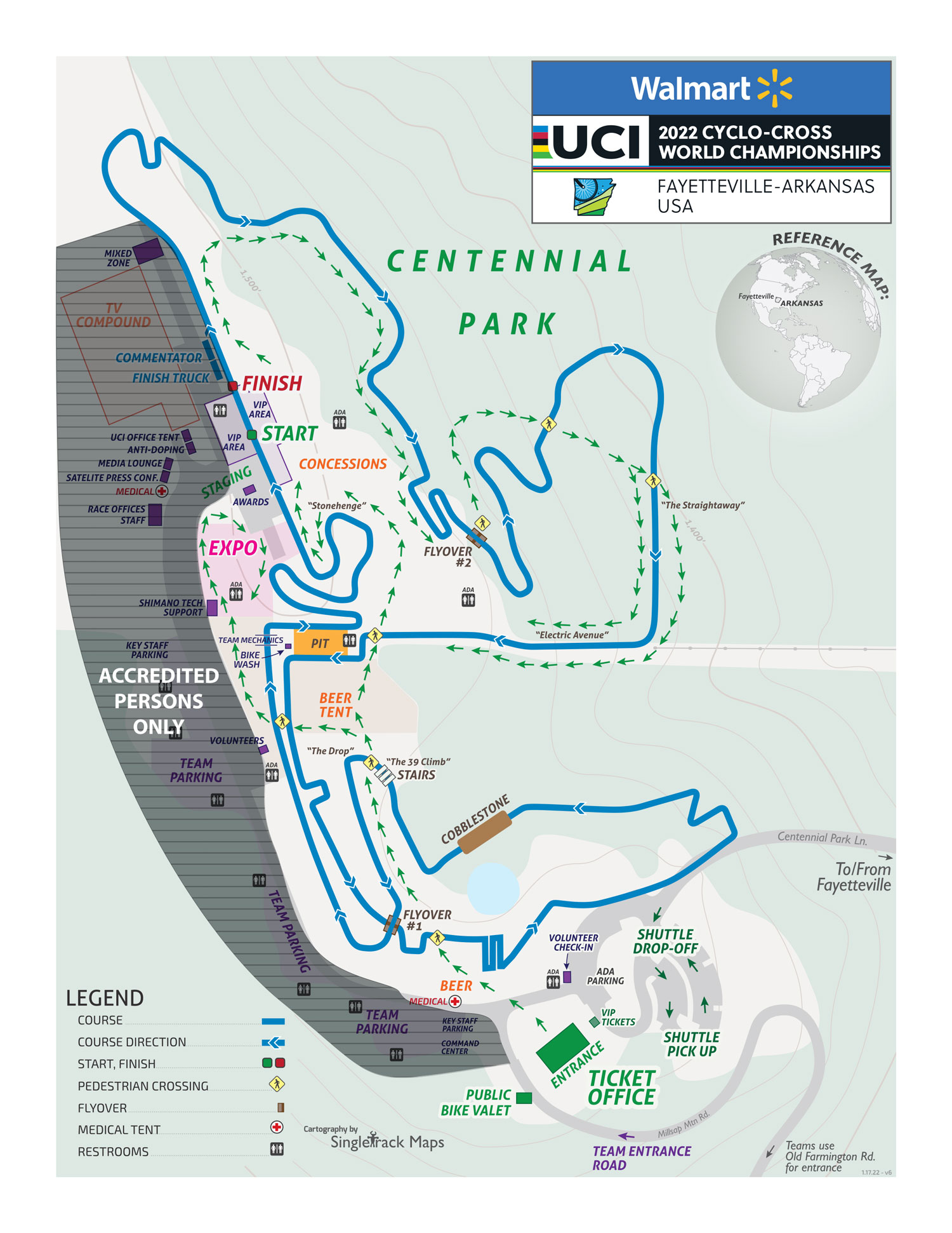 Spectators CX World Champs Fayetteville COURSE MAP